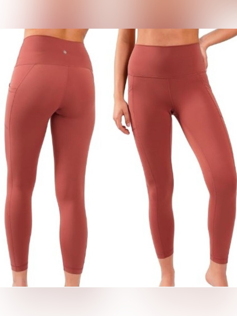 Yogalicious Lux High Waist 7/8 Legging w/ Pockets Apple Butter (Terracotta) - S
